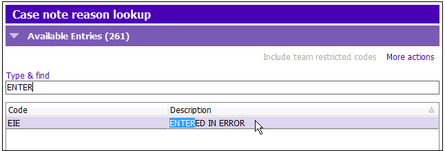 Casenotes Entered in Error PARIS User Help