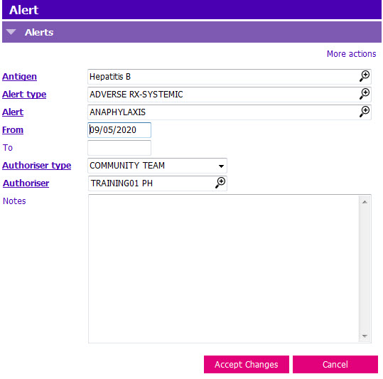 Immunization Alerts PARIS User Help